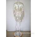 Sliver Sequin White Knitted lining Evening Dress